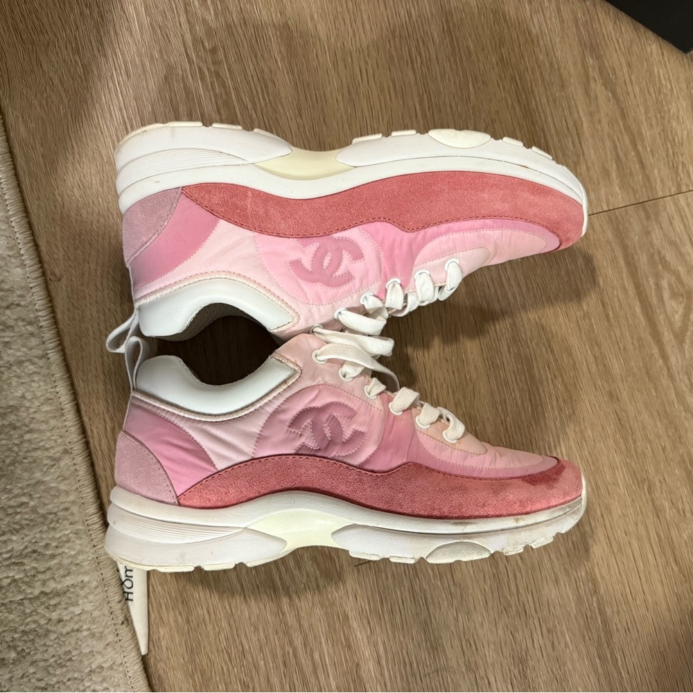 CHANEL Pink and White Women's Sneakers